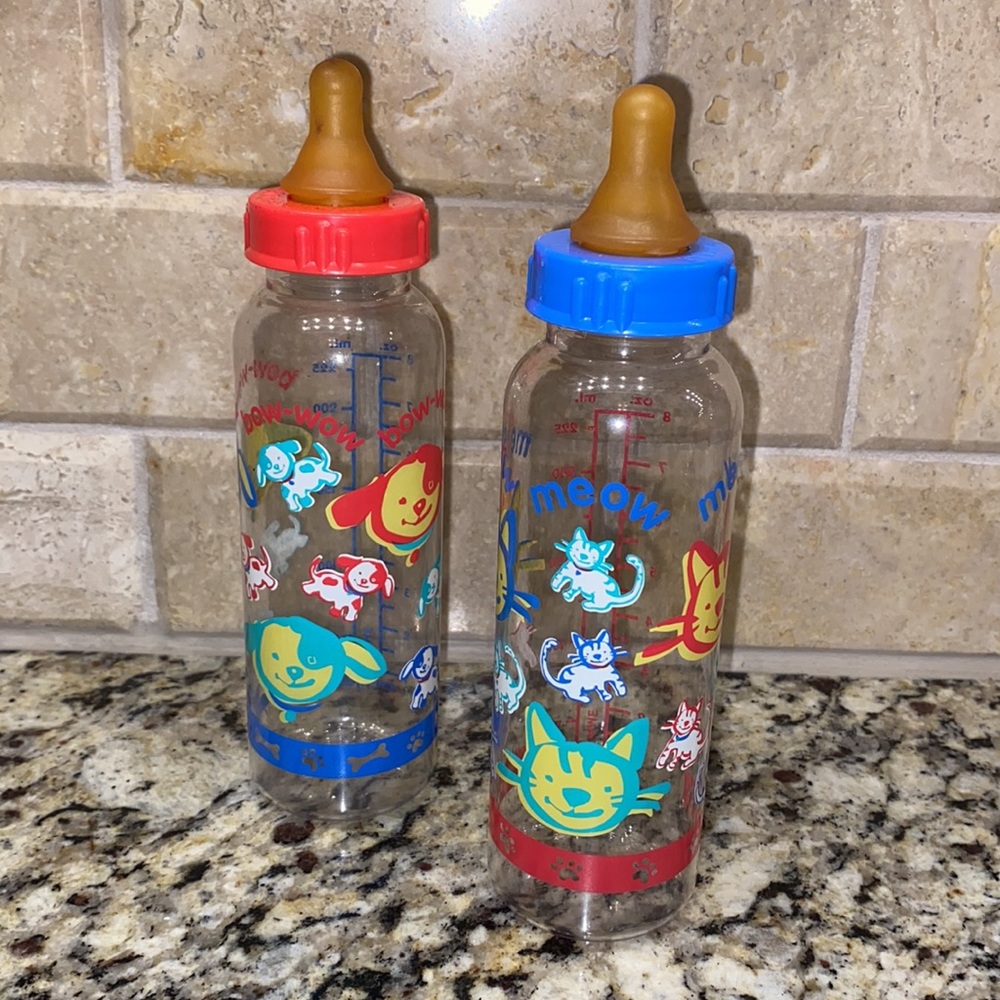 Vintage Evenflo Colorful Baby Bottles 8 OZ